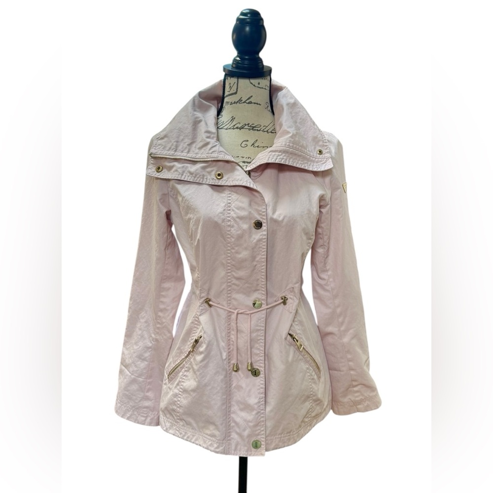 Guess Jacket Utility Anorak Rain Coat Pink Women’s Small - Picture 2 of 16